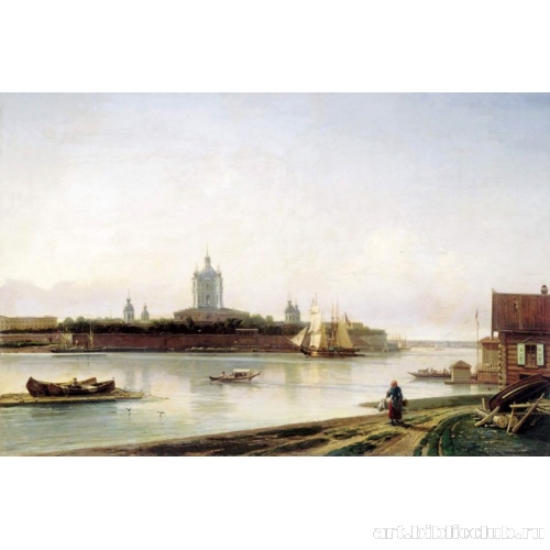 Вид Смольного монастыря с Большой Охты