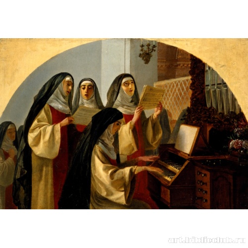 Монахини монастыря Святого Сердца в Риме, поющие у органа