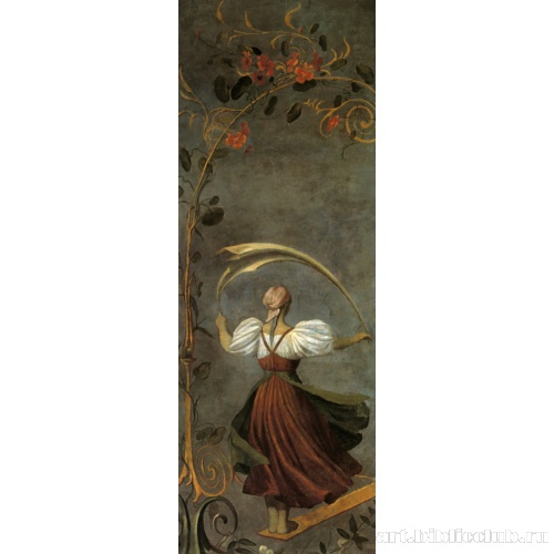 Девушка на качелях. Левая часть панно