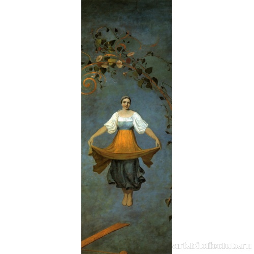 Девушка на качелях. Правая часть панно