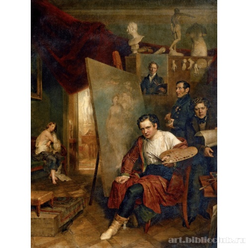 В мастерской художника В.-А. Голике