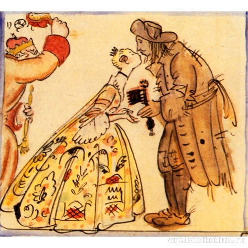 Принцесса и свинопас. Иллюстрация к сказке Х.К. Андерсена «Свинопас»