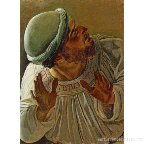 Смотрящий вверх, в шапочке