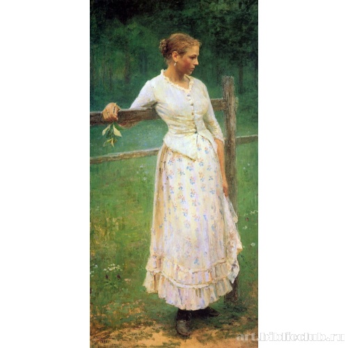 Девушка у изгороди