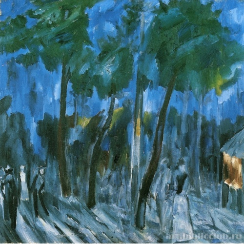 Бульвар в Тирасполе (Пейзаж при свете луны)