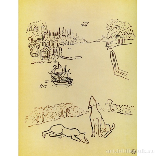 Собаки на берегу гавани. Из альбома «Путешествие в Турцию»