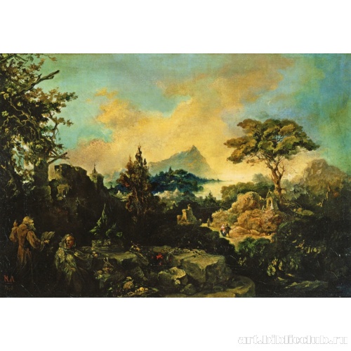 Итальянский пейзаж с двумя отшельниками