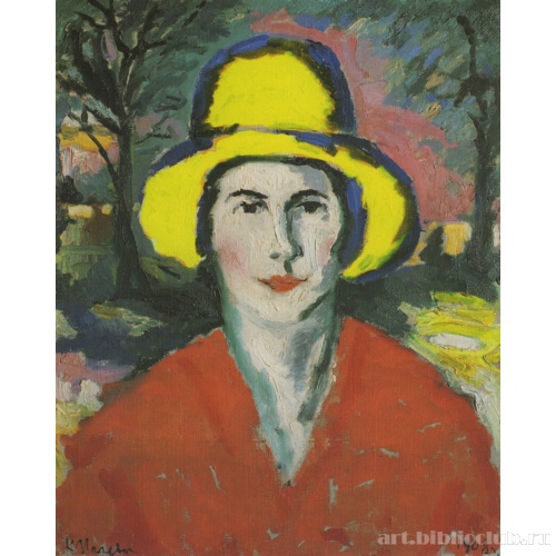 Женщина в желтой шляпке