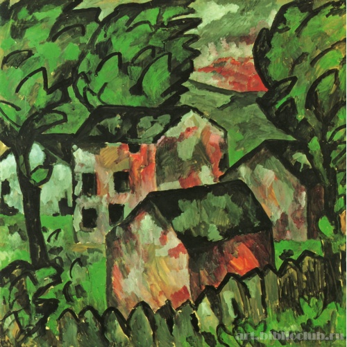 Пейзаж с красными домами