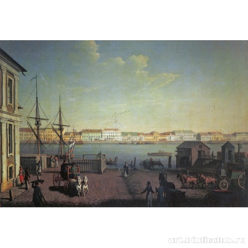 Вид Английской набережной в Петербурге со стороны Васильевского острова