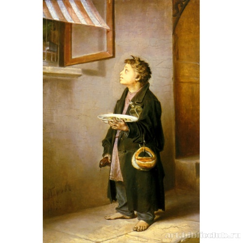 Мальчик-мастеровой, засмотревшийся на попугая