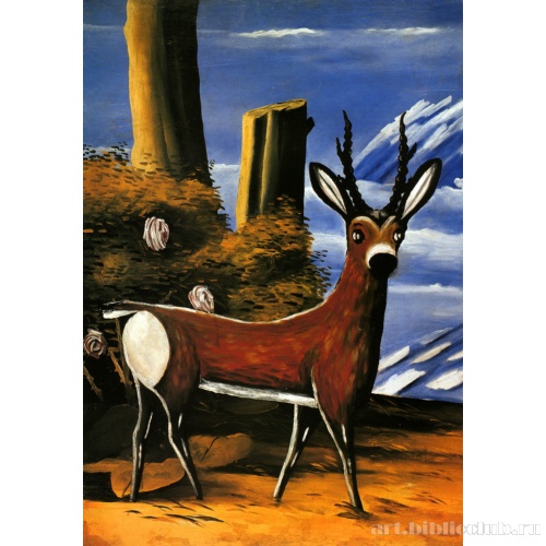 Косуля на фоне пейзажа