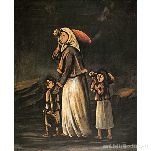 Крестьянка с детьми идет за водой