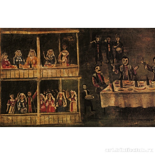 Кутеж перед двухэтажным домом. Фрагмент