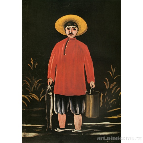 Рыбак в красной рубашке