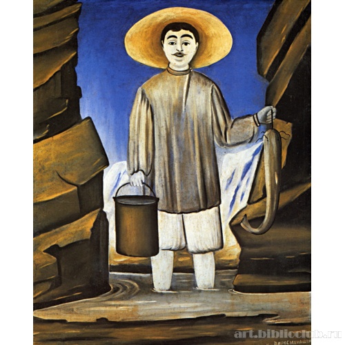 Рыбак среди скал