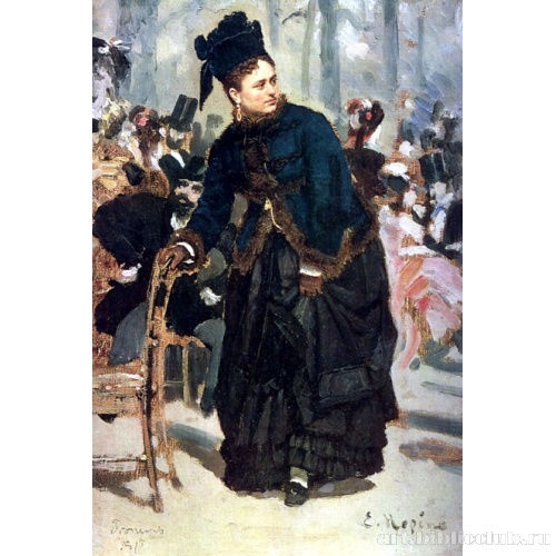 Дама, опирающаяся на спинку стула. Этюд для картины 