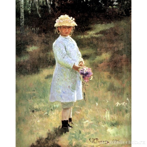 Девочка с букетом цветов (Вера Репина)