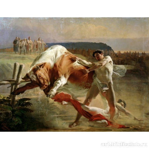 Ян Усмовец, удерживающий быка