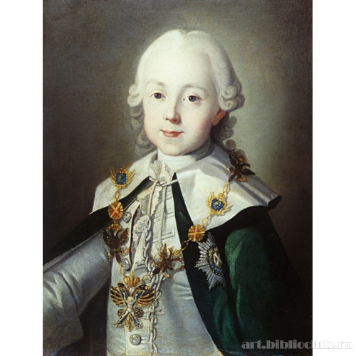 Портрет цесаревича Павла в костюме кавалера ордена Андрея Первозванного