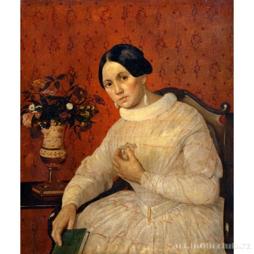 Портрет неизвестной в белом платье, с книгой