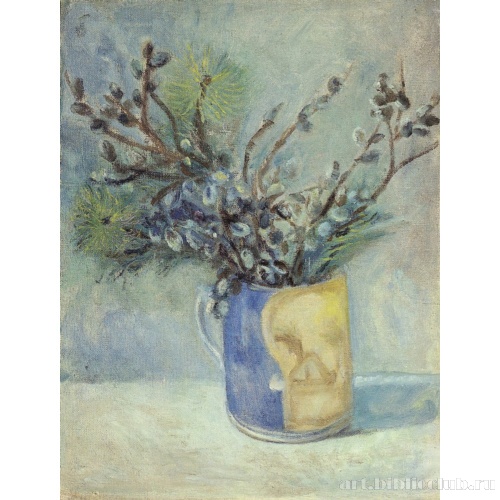 Синяя кружка с вербой