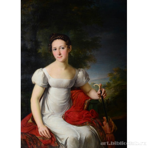 Портрет неизвестной с зонтиком в руке