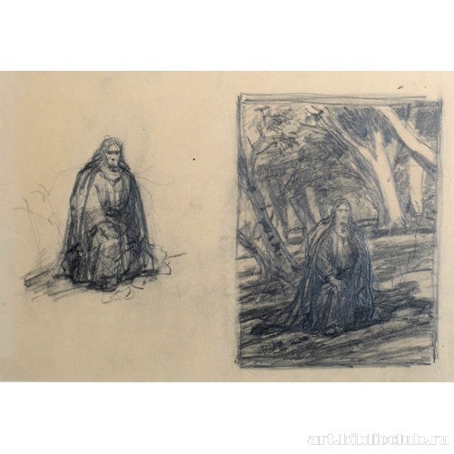 В Гефсиманском саду. Фигура коленопреклоненного Христа