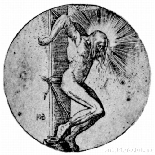 Тондо: Христос-страстотерпец у колонны бичевания