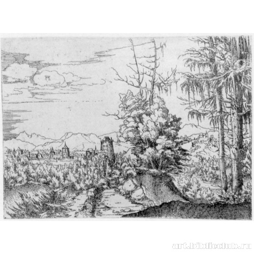 Пейзаж с двумя елями