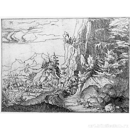 Пейзаж с сумрачной скалистой стеной