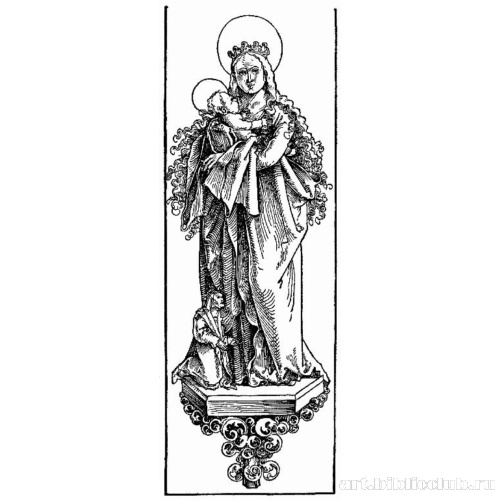 Стоящая Мария с Младенцем и коленопреклоненный донатор на готической консоли