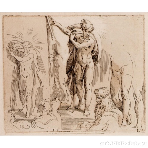 Лист набросков с фигурой Иоанна Крестителя