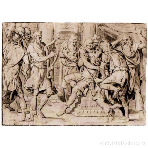 Давид, играющий на арфе перед Саулом