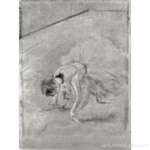 Сидящая танцовщица, массирующая ноги