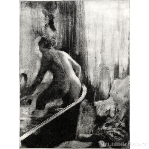 Стоящая в ванне, фигура со спины