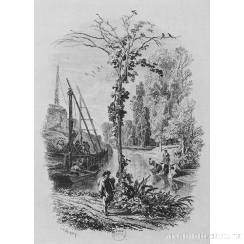 Иллюстрация к «Басням» Пьера Лашамбоди: Два берега