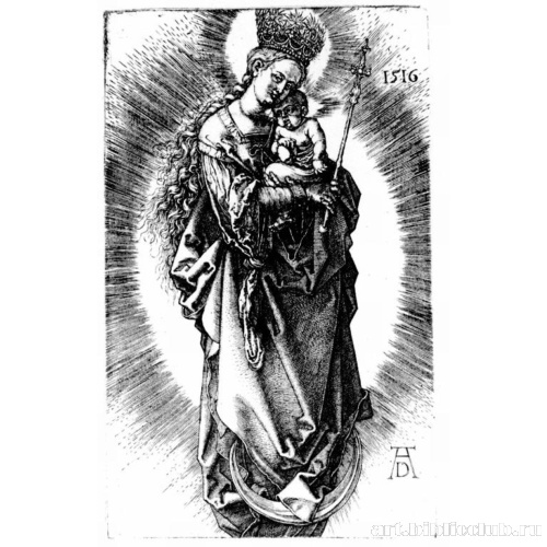 Мадонна на полумесяце в короне из звезд и со скипетром