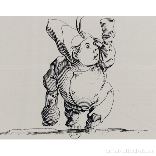 Серия «Гобби» (Горбуны): Пьяный с бокалом и флягой