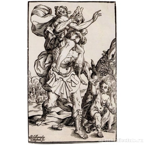 Эней выносит отца из Трои