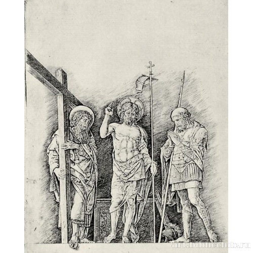 Воскресший Христос между святым Андреем и святым Лонгином