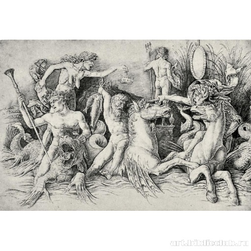 Битва морских божеств, левая часть