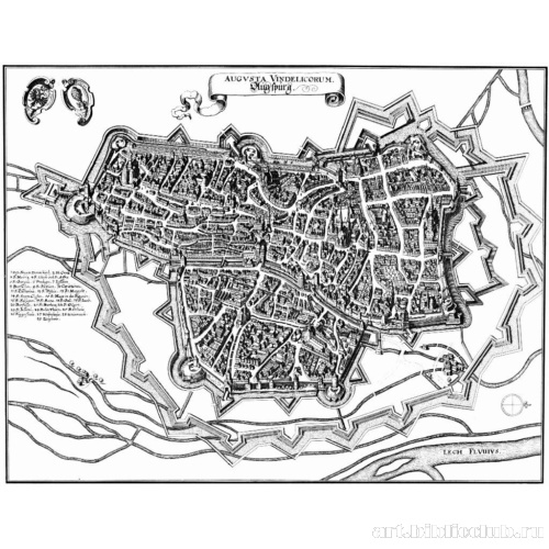 Аугсбург, панорамный план с севера