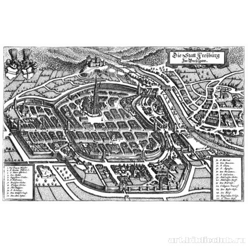 Фрейбург-им-Брейсгау, общий вид города с высоты птичьего полета