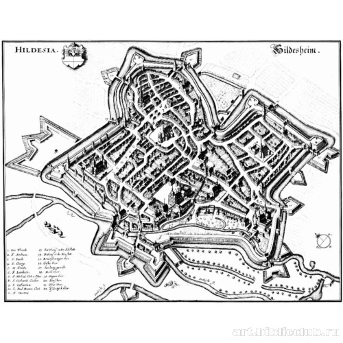Гильдесгейм, панорамный план с юго-запада