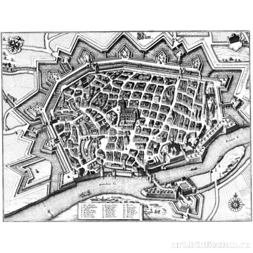 Ульм, панорамный план с юга