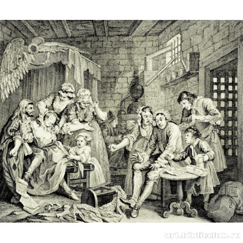 Серия «Карьера распутника» [13], седьмой лист: В тюрьме, первое состояние