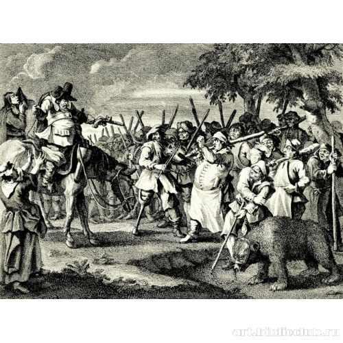 Большие иллюстрации к поэме Сэмюэля Батлера «Гудибрас» [03], Первое приключение Гудибраса