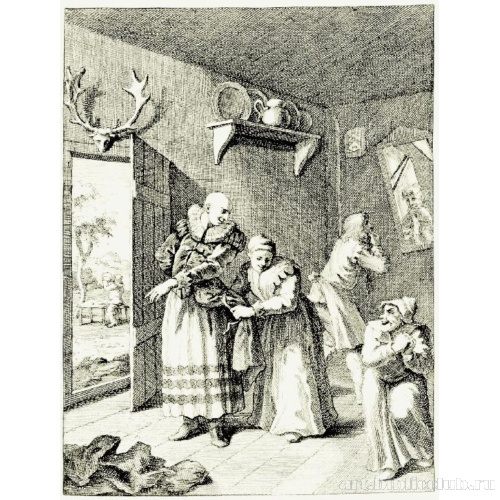 Иллюстрация к роману Сервантеса «Дон Кихот» [07], Капеллан и цирюльник переодеваются