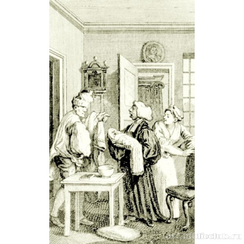 Иллюстрация к роману «Тристрам Шенди» Лоренса Стерна, Крещение Тристрама Шенди